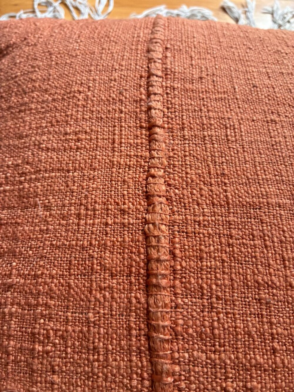 Coral Woven soft throw Pillow Cost Plus World Market boho summer vibes southwest - Picture 4 of 5